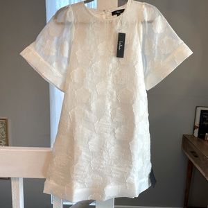 NEW - White floral mini shift dress (S)